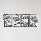 Flower Family Sets Metal Wall Art - Decor Mantra 