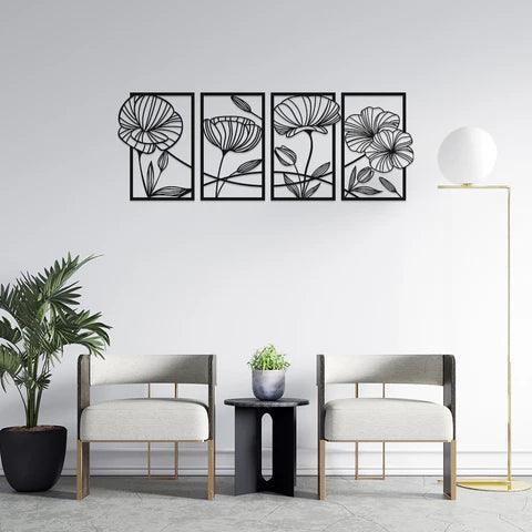 Flower Family Sets Metal Wall Art - Decor Mantra 