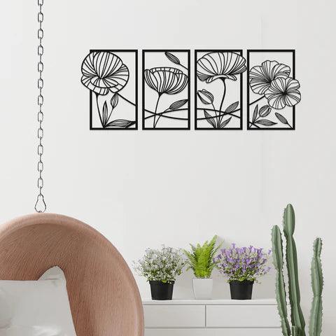 Flower Family Sets Metal Wall Art - Decor Mantra 