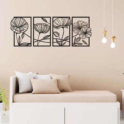 Flower Family Sets Metal Wall Art - Decor Mantra 