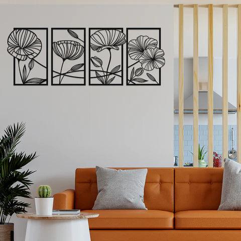 Flower Family Sets Metal Wall Art - Decor Mantra 