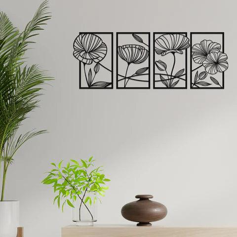 Flower Family Sets Metal Wall Art - Decor Mantra 