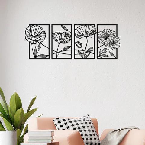 Flower Family Sets Metal Wall Art - Decor Mantra 