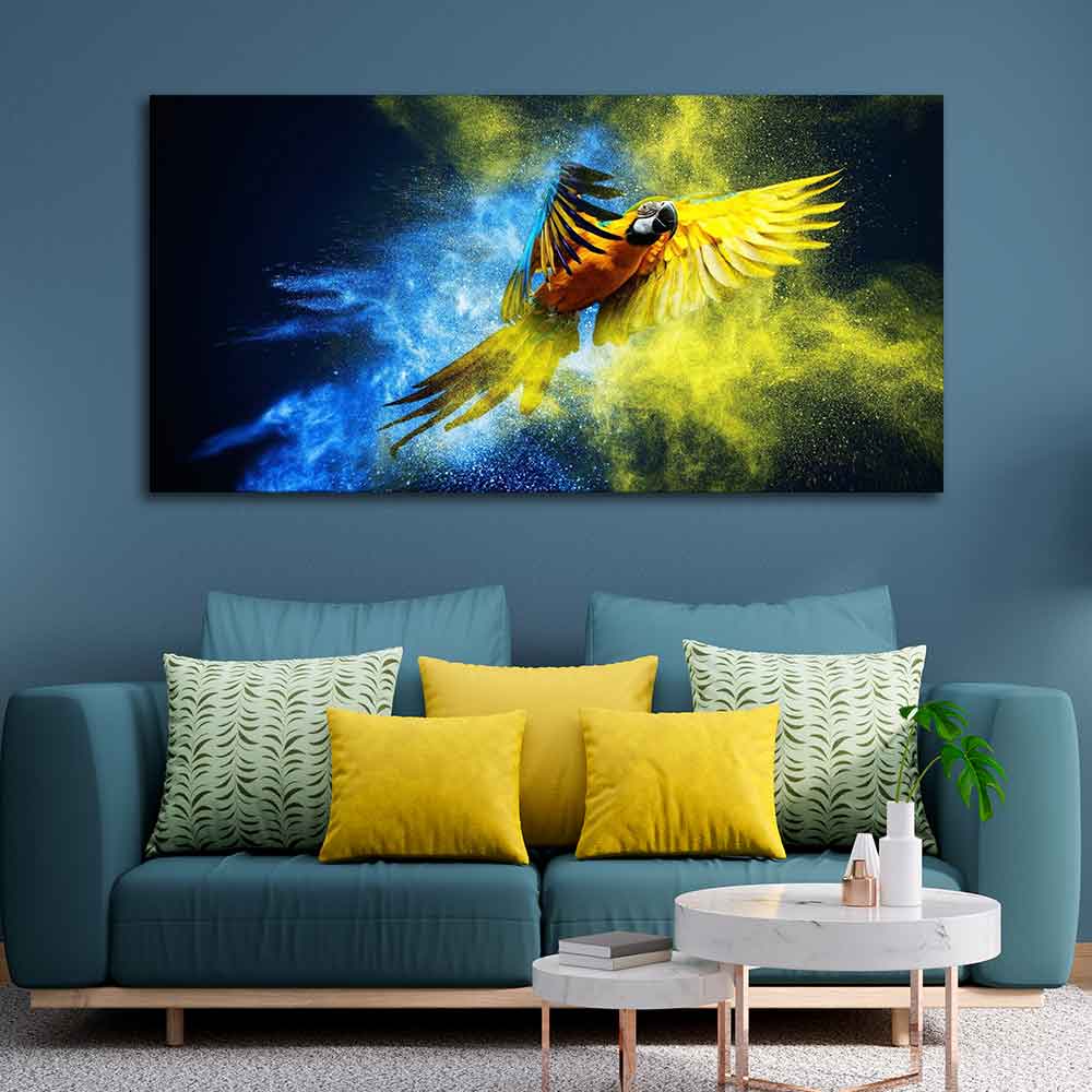 Flying Parrot Premium Canvas Wall Painting Decor Mantra