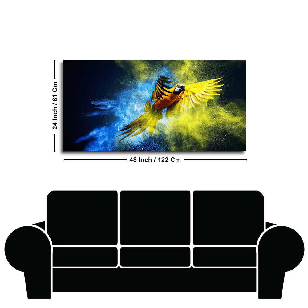 Flying Parrot Premium Canvas Wall Painting Decor Mantra