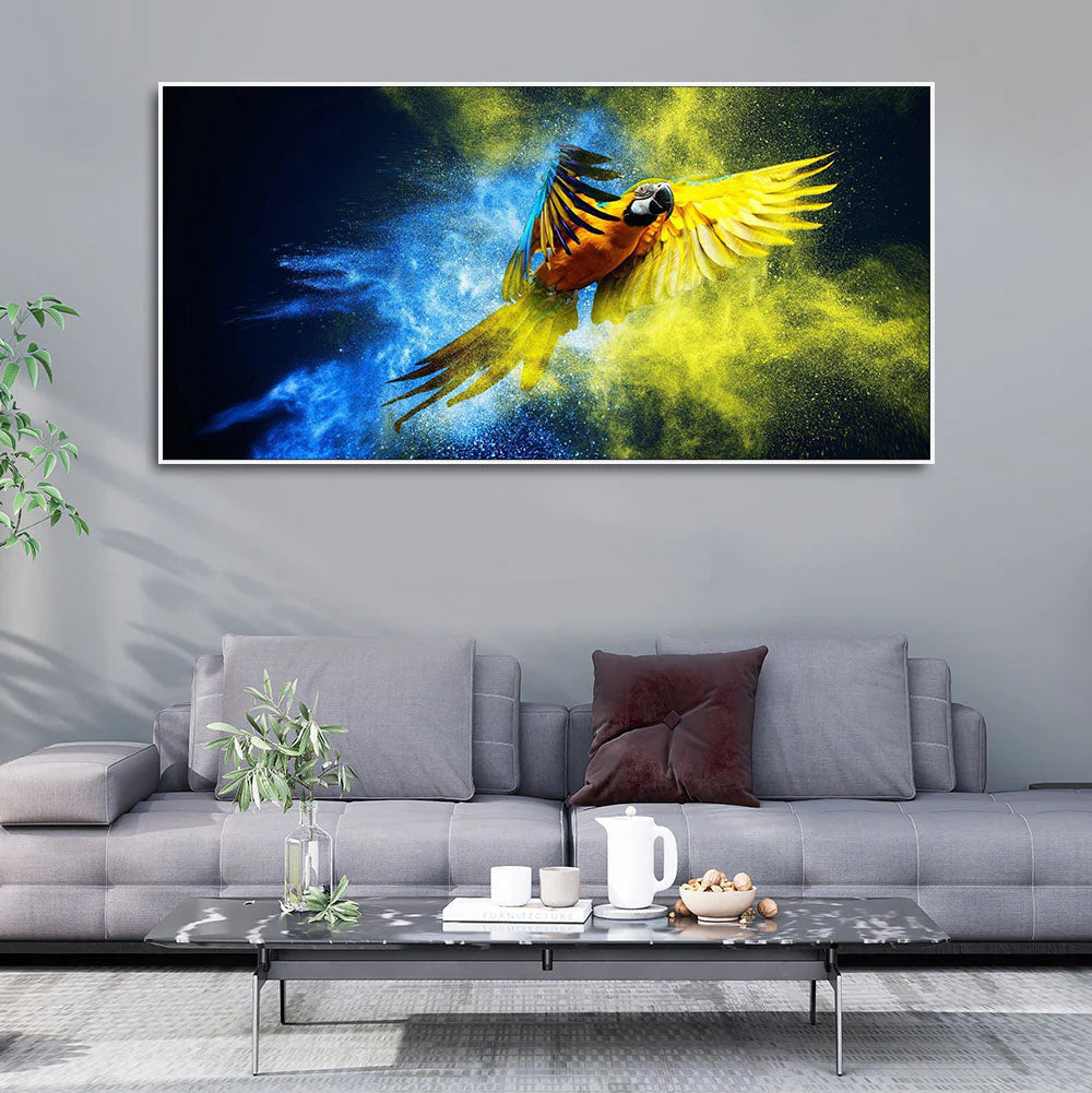 Flying Parrot Premium Canvas Wall Painting Decor Mantra