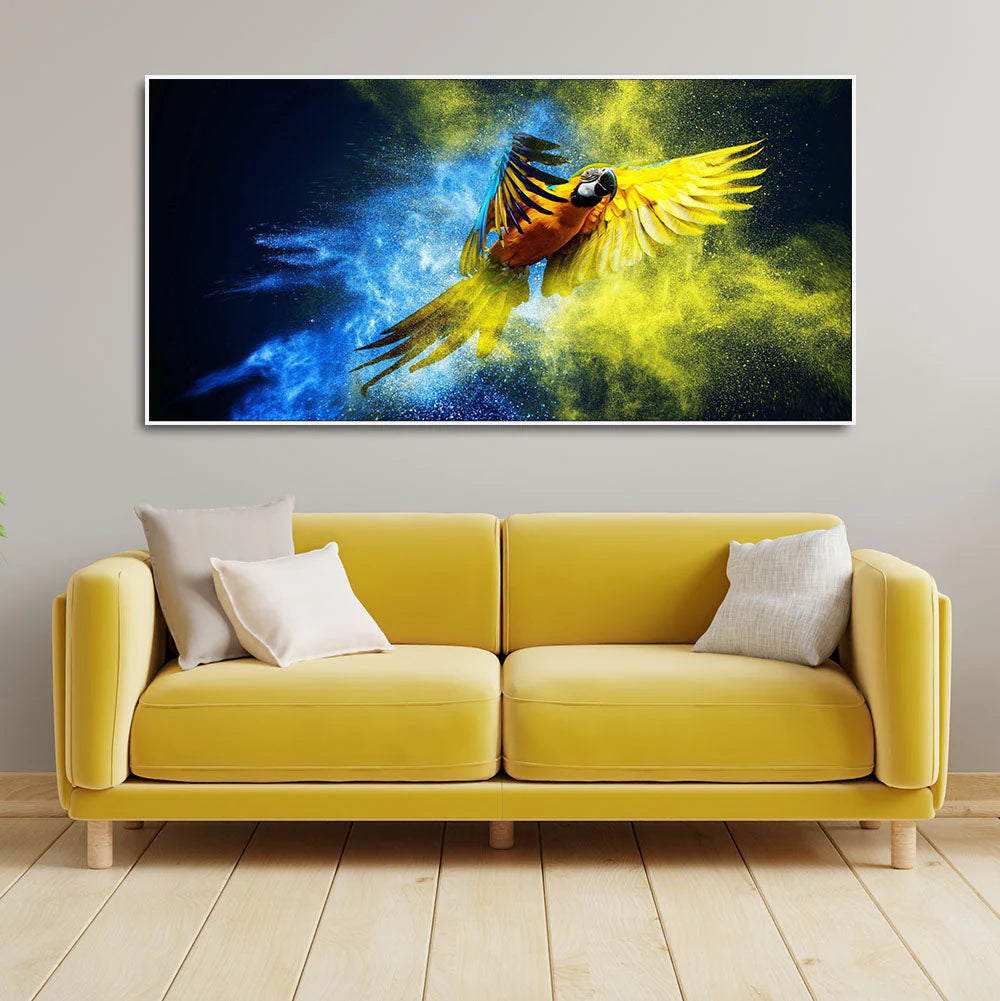Flying Parrot Premium Canvas Wall Painting Decor Mantra