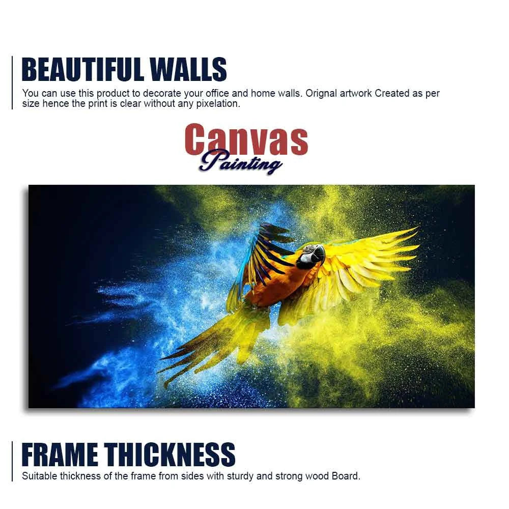 Flying Parrot Premium Canvas Wall Painting Decor Mantra