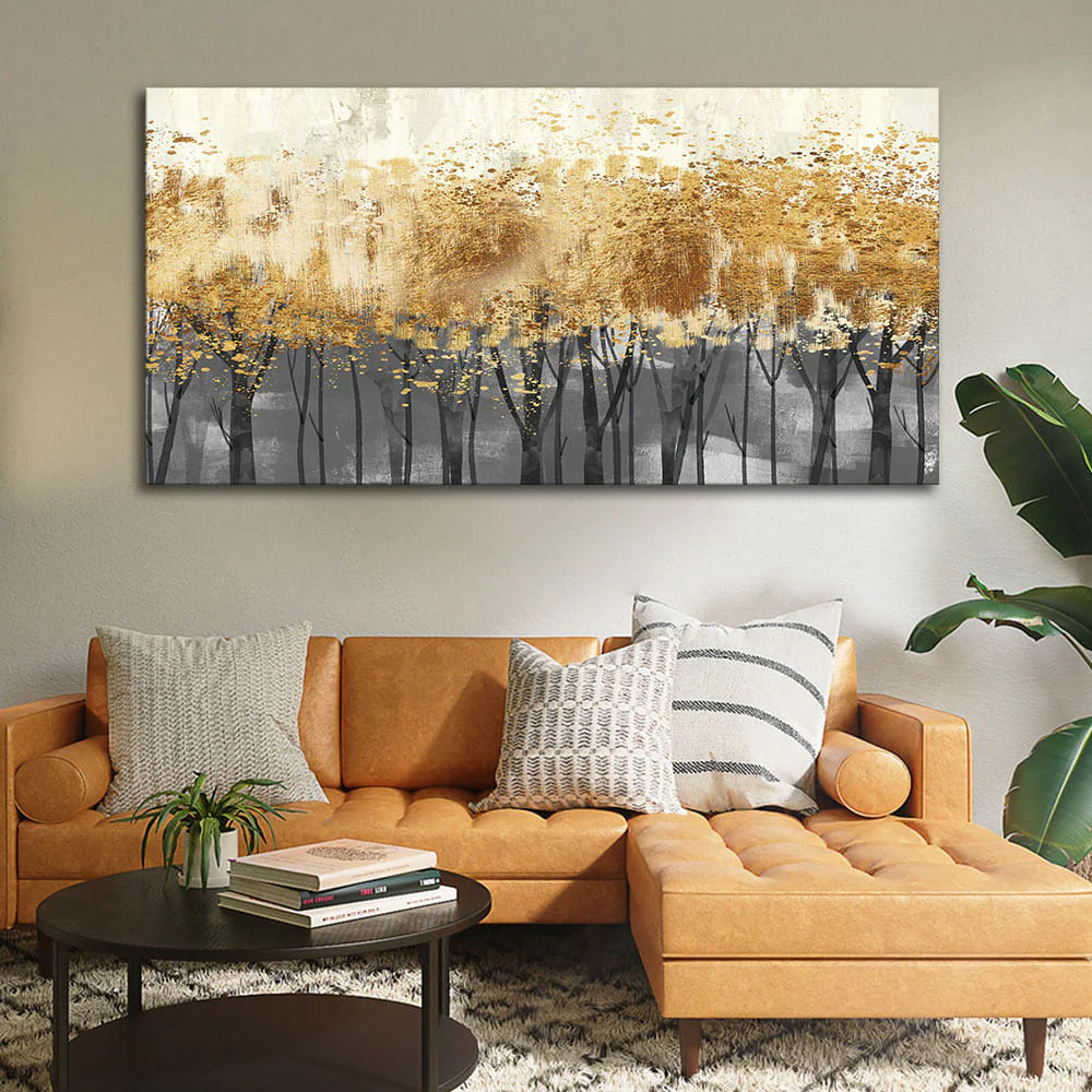 Forest Splatter Abstract Art Canvas Wall Painting DECORMANTRA