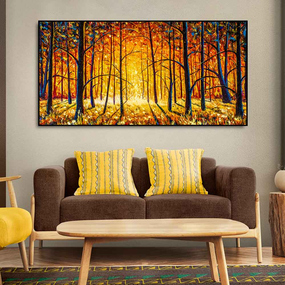 Forest in Autumn Premium Wall Painting DECORMANTRA