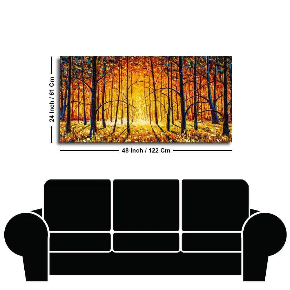 Forest in Autumn Premium Wall Painting DECORMANTRA