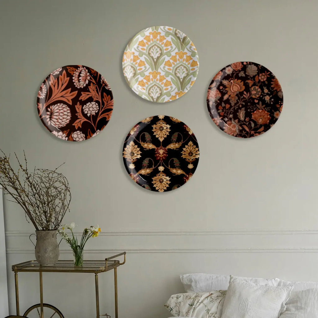 Contemporary Print Wall Plates Set of 4 - Harshita Craft
