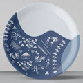 Modern Fusion Warli Floral Wall Plate - Harshita Craft
