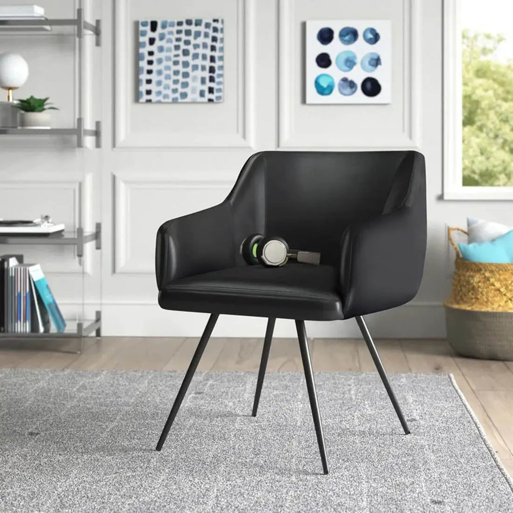 Aesthetic Black Velvet Accent Armchair DECORMANTRA