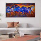 Seven Horses Running Canvas Wall Painting - Decor Mantra 