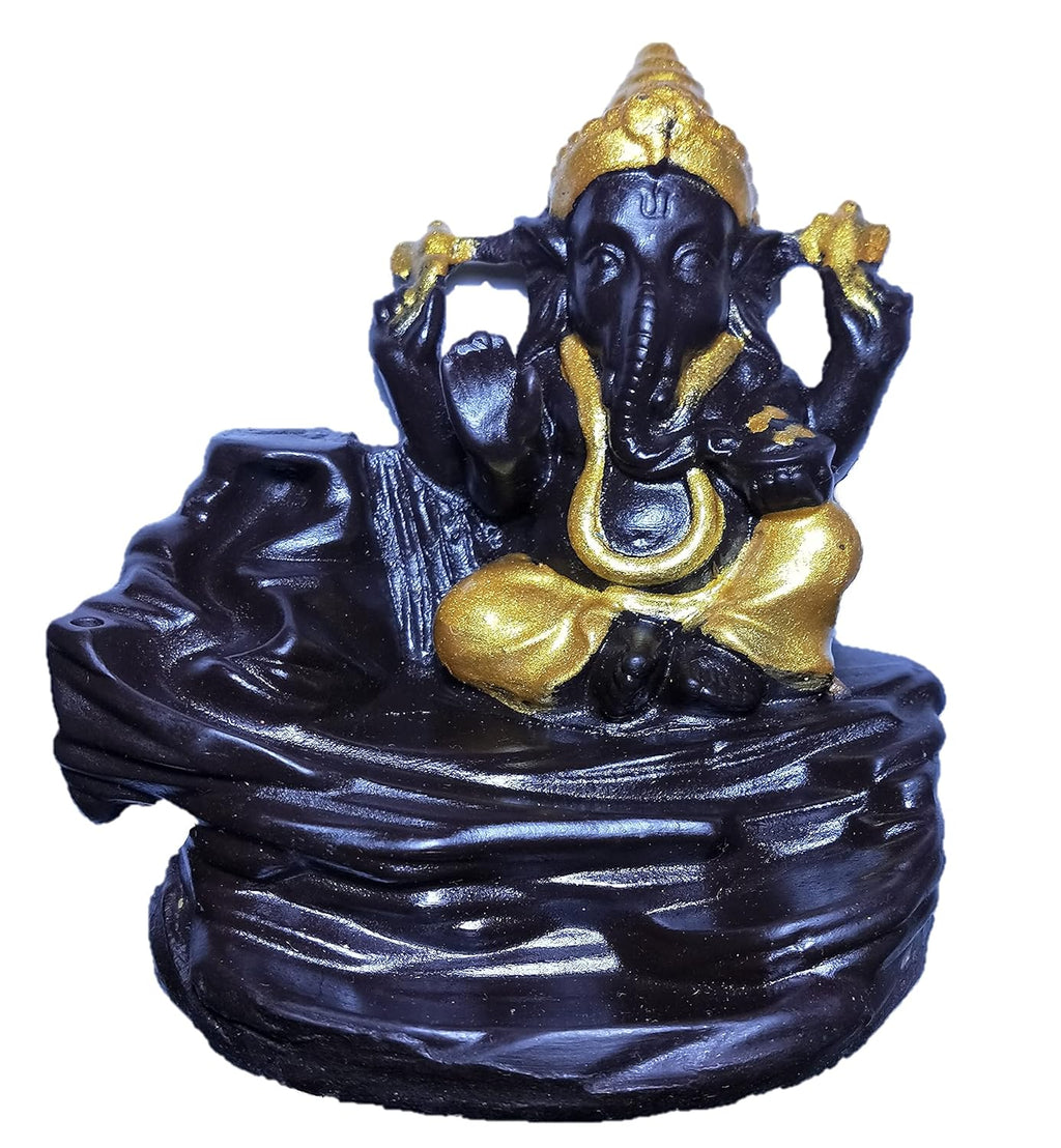 Shree Ganesh Smoke Backflow Incense Fountain – Ganesha Smoke Waterfall Cone Burner with 20 Scented Cones for Home Decor & Pooja - Harshita Craft