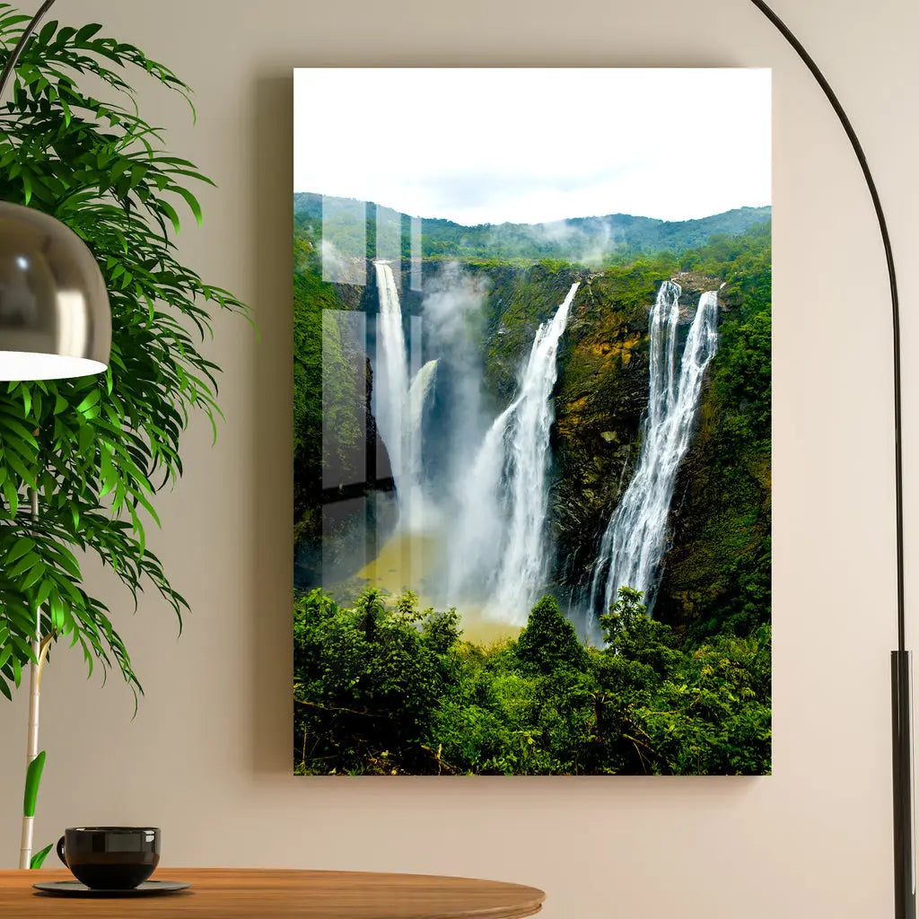 Sonorous Waterfall Acrylic Wall Art DECORMANTRA