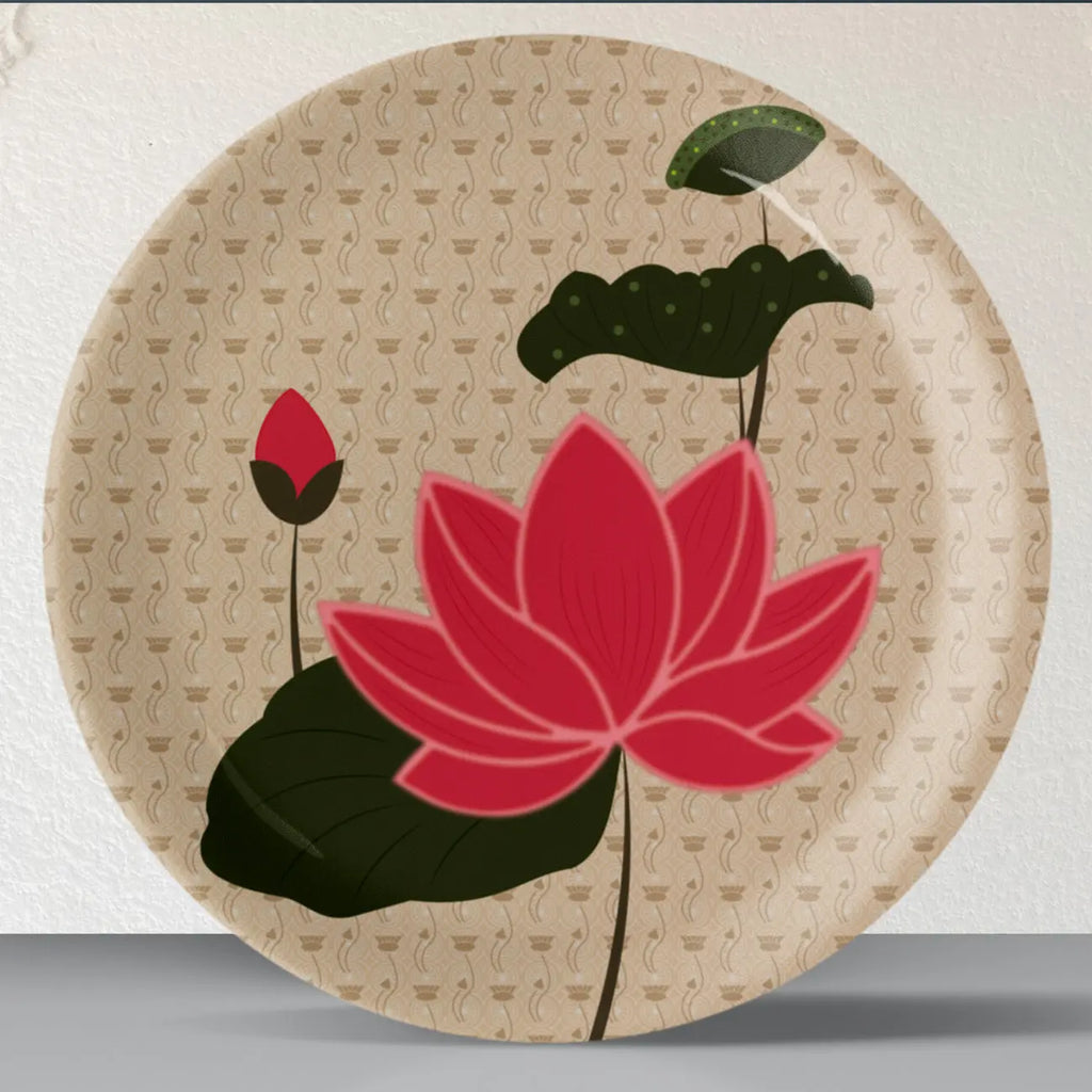 Lotus: Symbol of Beauty and Purity floral leaf plate - Harshita Craft
