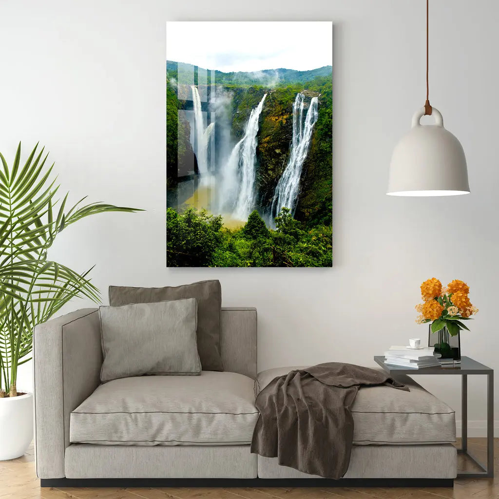Sonorous Waterfall Acrylic Wall Art DECORMANTRA