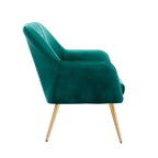 Dense Padded Bright Green Comfy Velvet Accent Chair DECORMANTRA