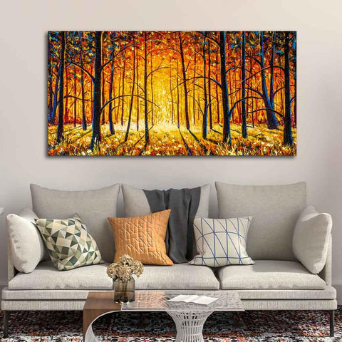 Forest in Autumn Premium Wall Painting - Decor Mantra 