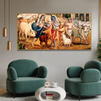 Shree Krishna with Balram Canvas Wall Painting - Decor Mantra 
