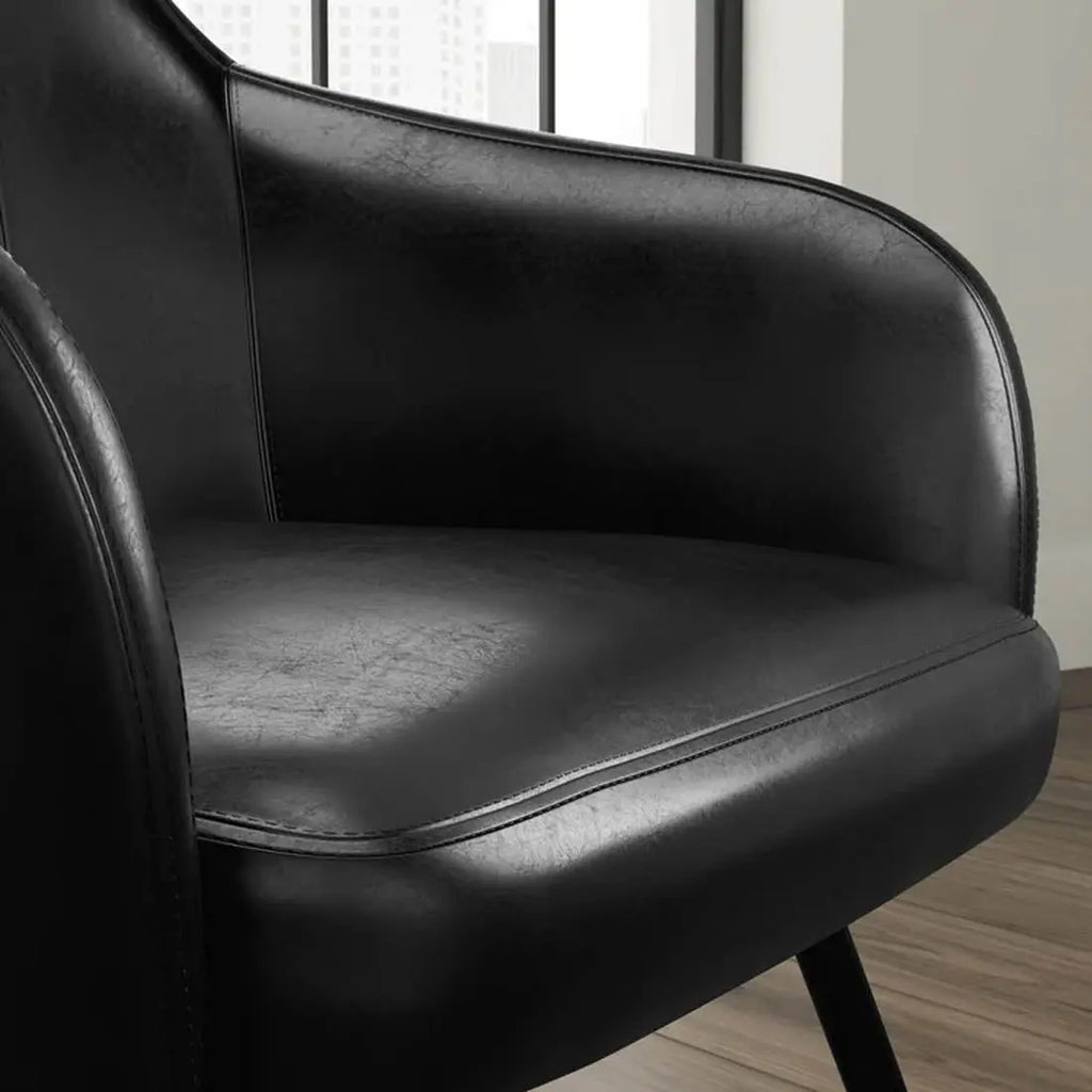 Aesthetic Black Velvet Accent Armchair DECORMANTRA