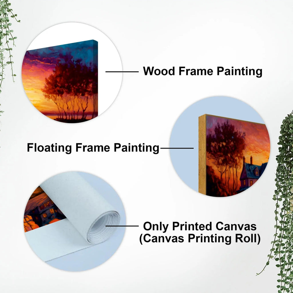 Beautiful Lake with A Sunset View Canvas Wall Painting Decor Mantra