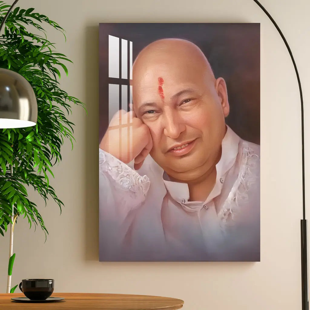 Guruji Bade Mandir Acrylic Wall Art DECORMANTRA