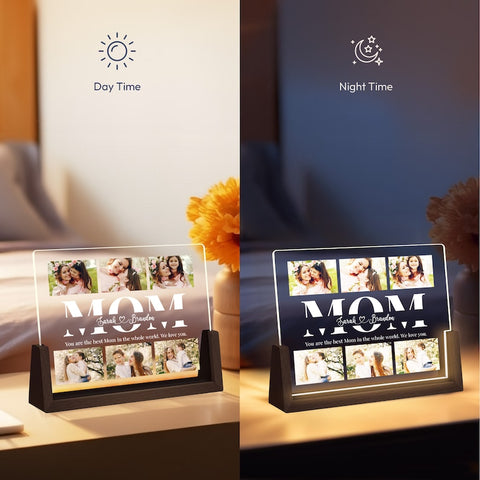 Personalized Photo Night Light Mother's Day Gift for Mom, Acrylic LED Light, Home Decoration