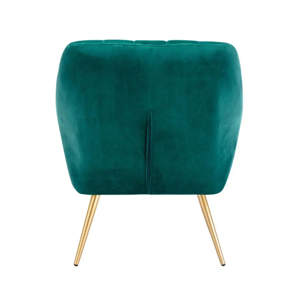 Dense Padded Bright Green Comfy Velvet Accent Chair DECORMANTRA