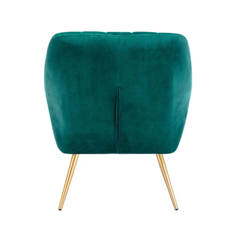 Dense Padded Bright Green Comfy Velvet Accent Chair