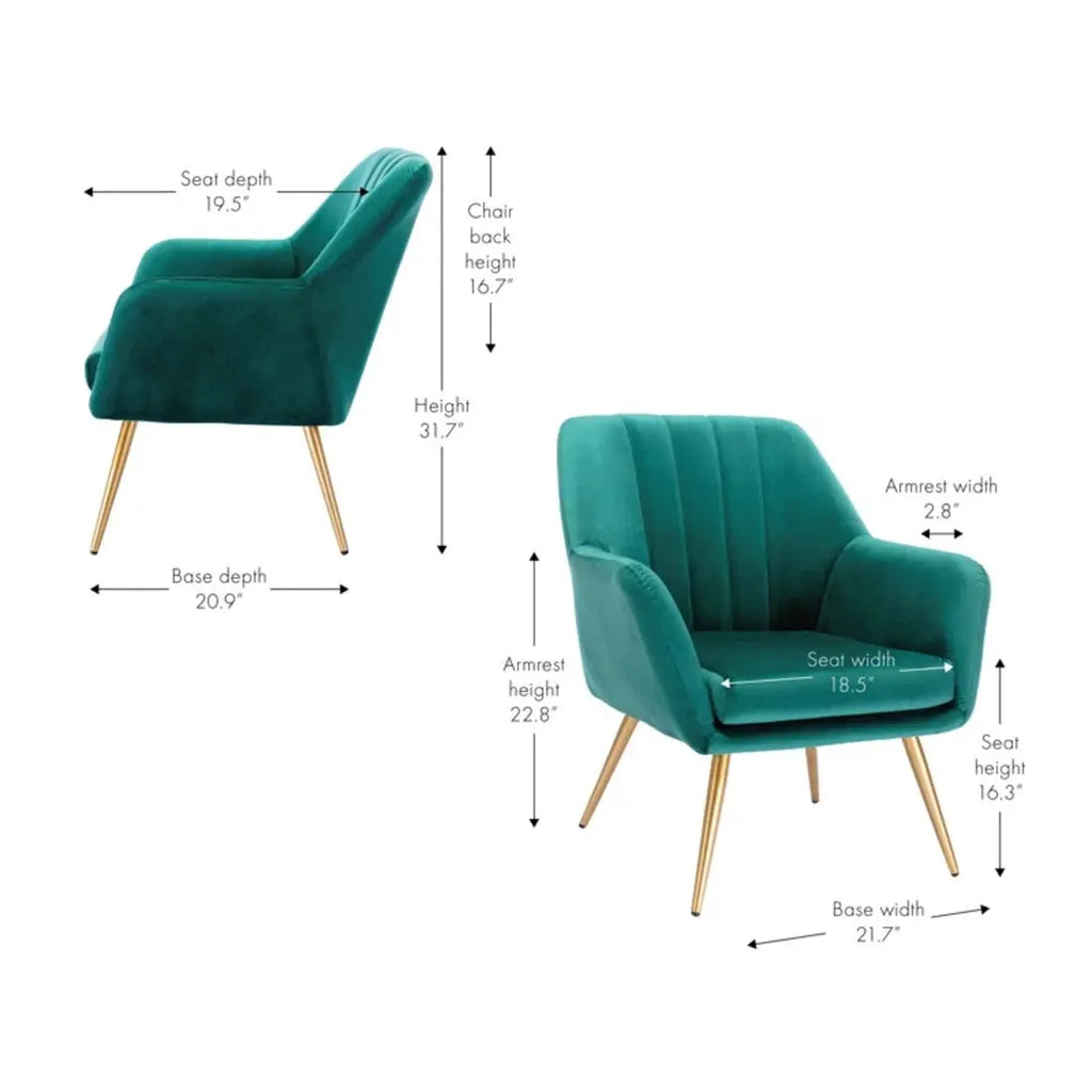 Dense Padded Bright Green Comfy Velvet Accent Chair DECORMANTRA