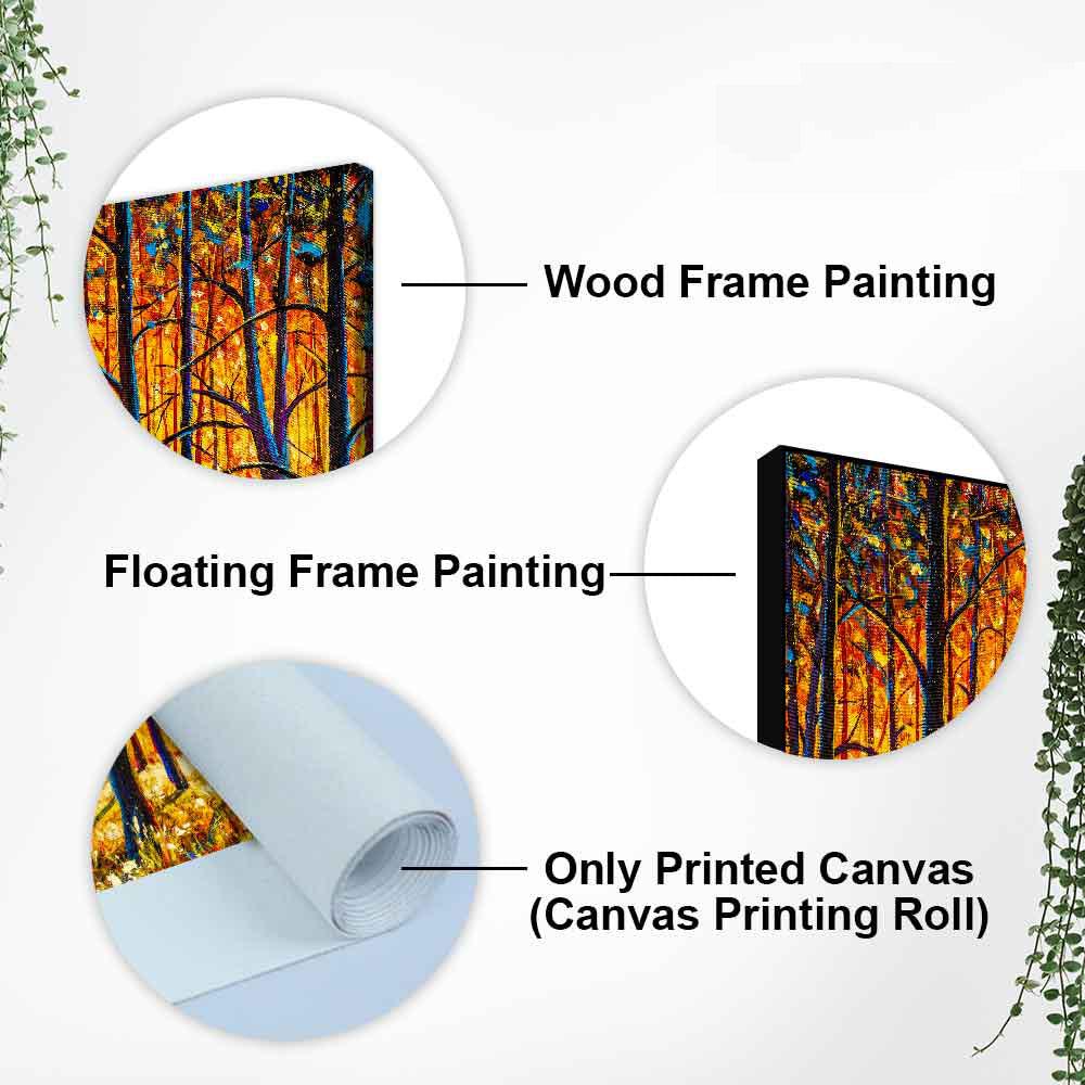 Forest in Autumn Premium Wall Painting - Decor Mantra 