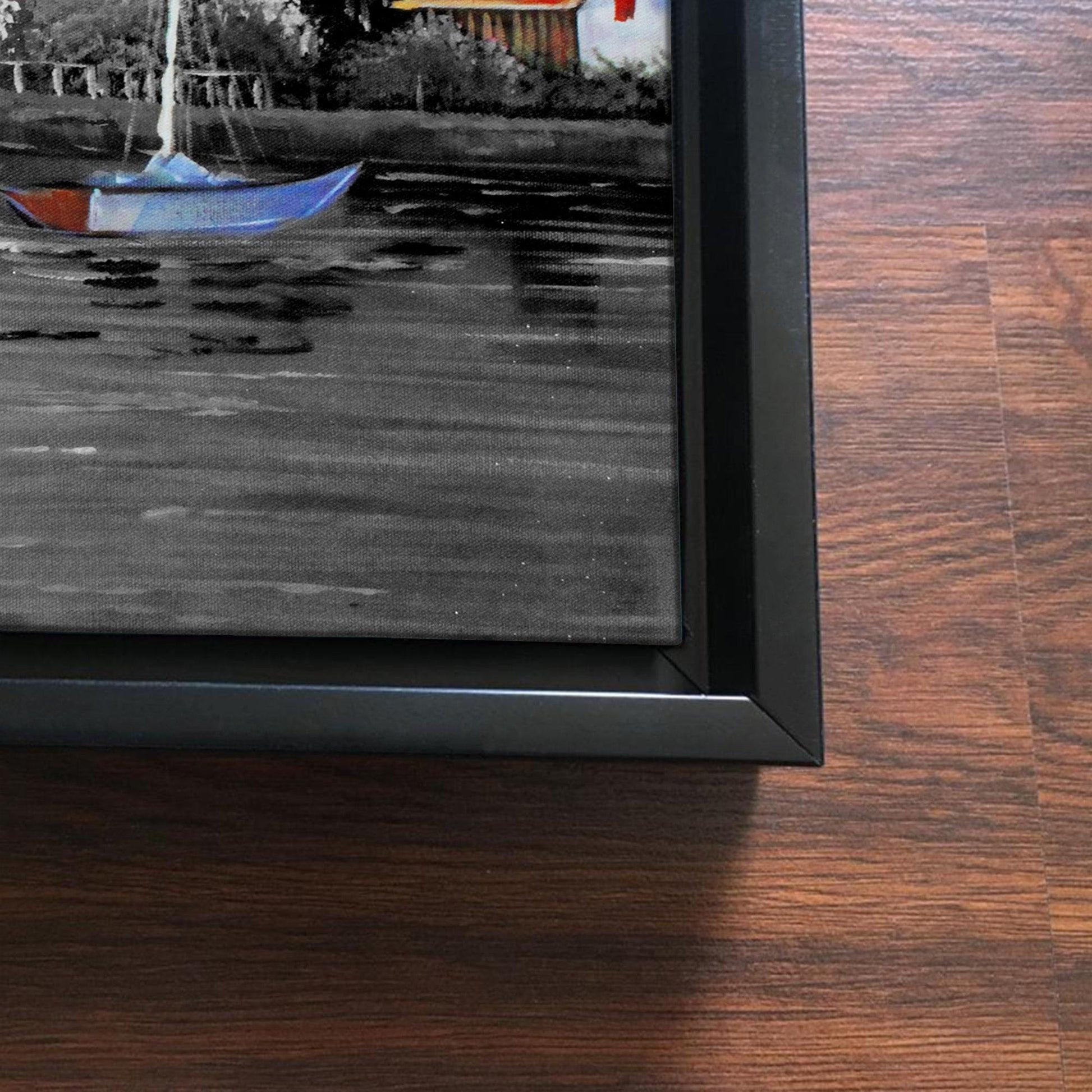 Beautiful Lake View Scenery Wall Painting of 2 Pieces Floating Frame - Decor Mantra 