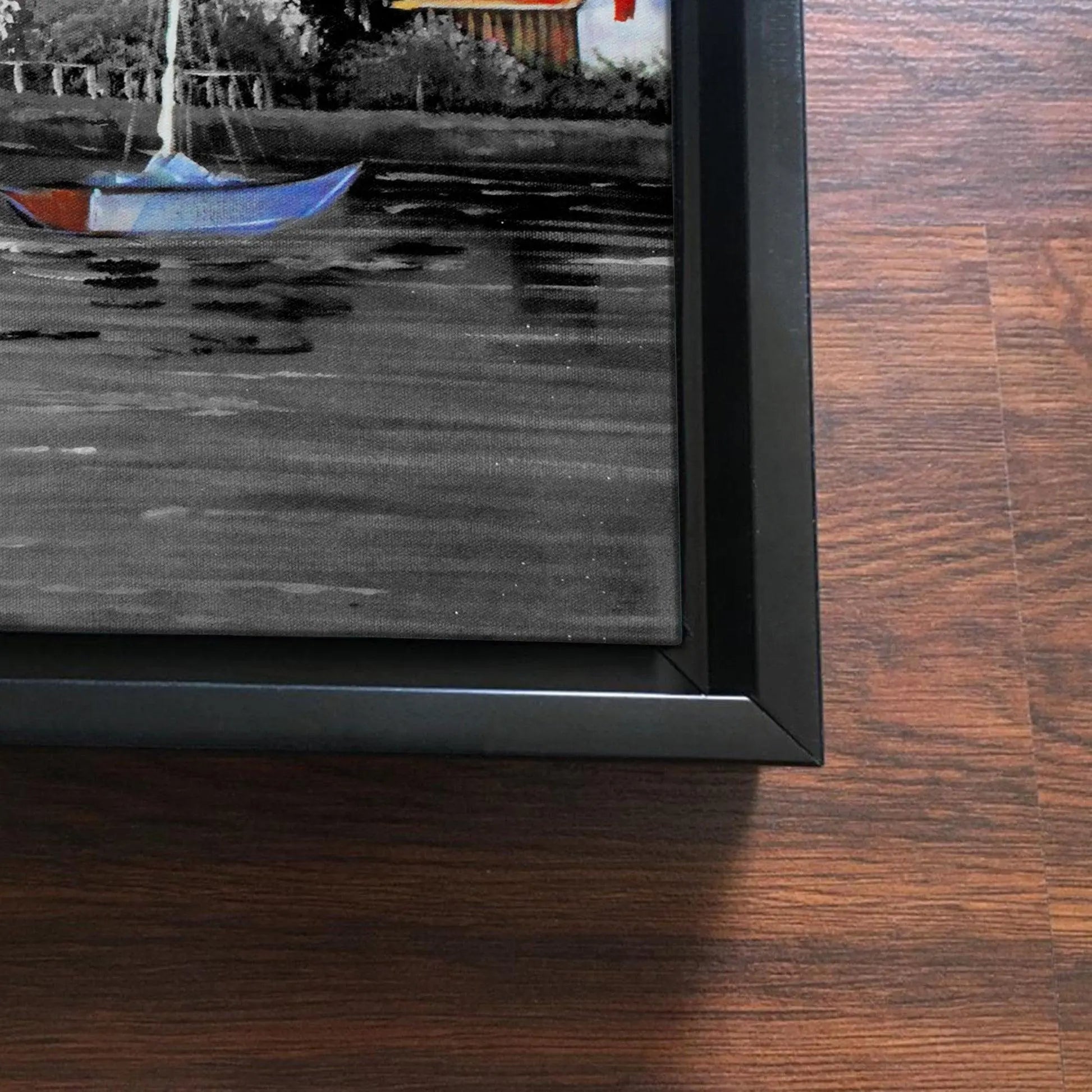 Beautiful Lake View Scenery Wall Painting of 2 Pieces Floating Frame - Decor Mantra 