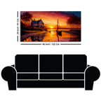 Beautiful Lake with A Sunset View Canvas Wall Painting Decor Mantra