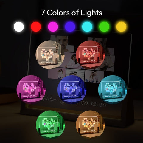 Personalized Photo Night Light Mother's Day Gift for Mom, Acrylic LED Light, Home Decoration