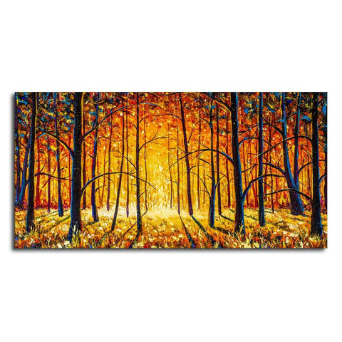 Forest in Autumn Premium Wall Painting - Decor Mantra 