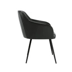 Aesthetic Black Velvet Accent Armchair DECORMANTRA