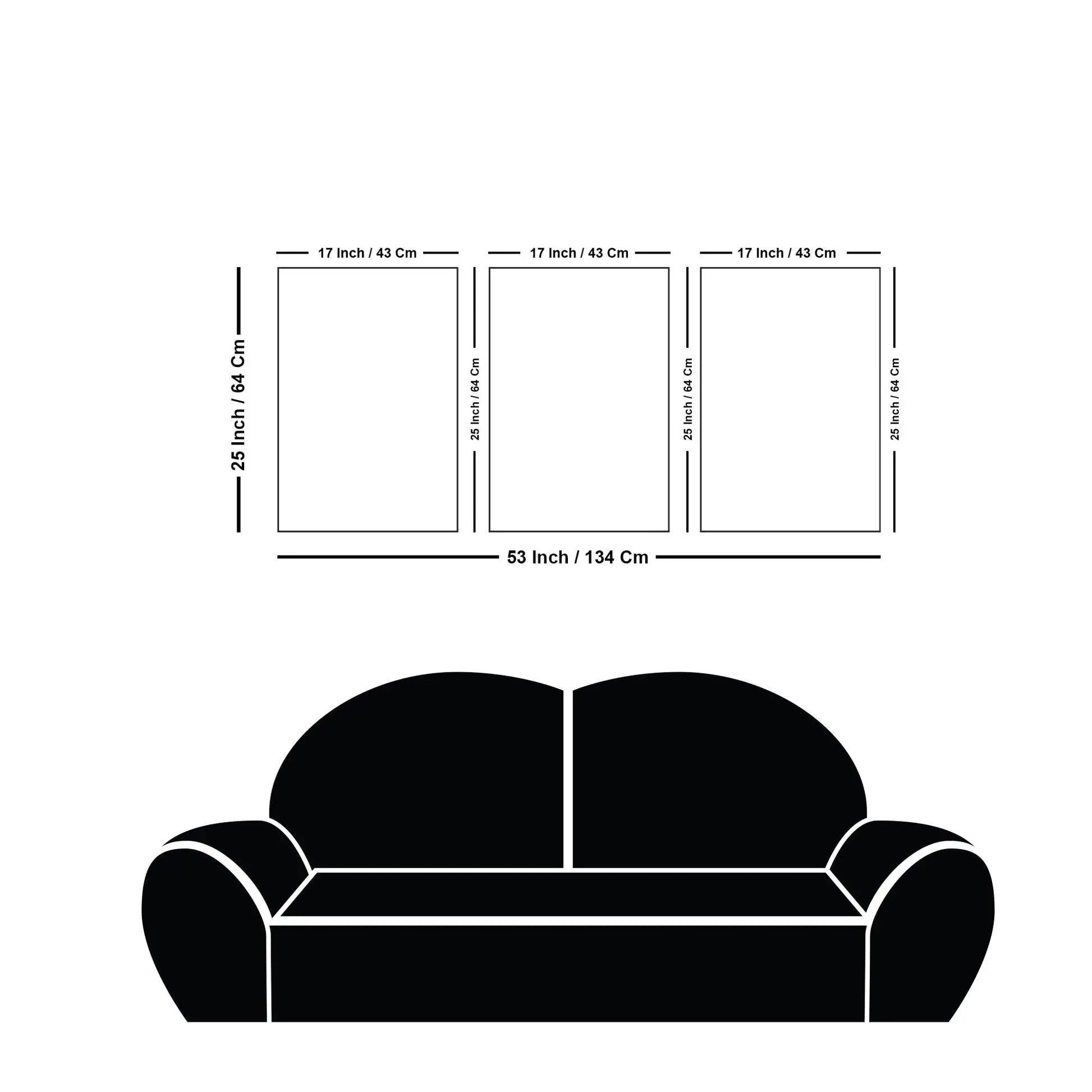 Shapes & Textures Decorative Floating Canvas Wall Painting Set of Three - Decor Mantra 