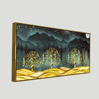 Wall Painting of Golden Trees in Dark Forest - Harshita Craft