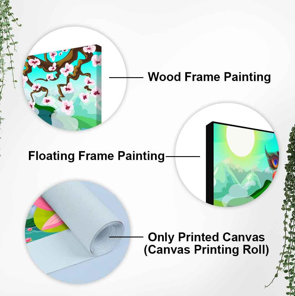 Lord Ganesha Playing Flute Premium Wall Painting - Decor Mantra 