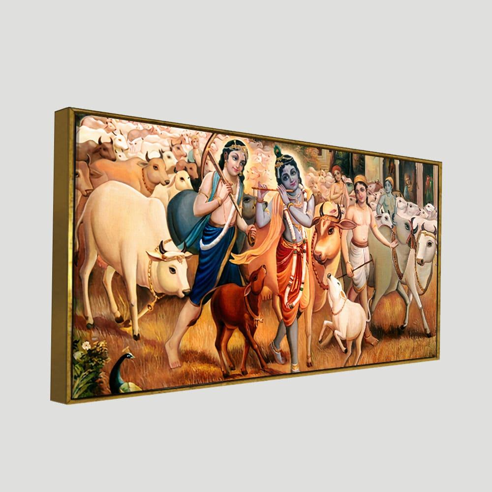 Shree Krishna with Balram Canvas Wall Painting - Decor Mantra 