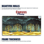 Wall Painting of Golden Trees in Dark Forest - Harshita Craft