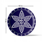 Elegant Blue Pottery flower Art for Every Space Wall Plate - Harshita Craft