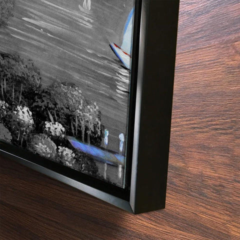 Beautiful Lake View Scenery Wall Painting of 2 Pieces Floating Frame - Decor Mantra 