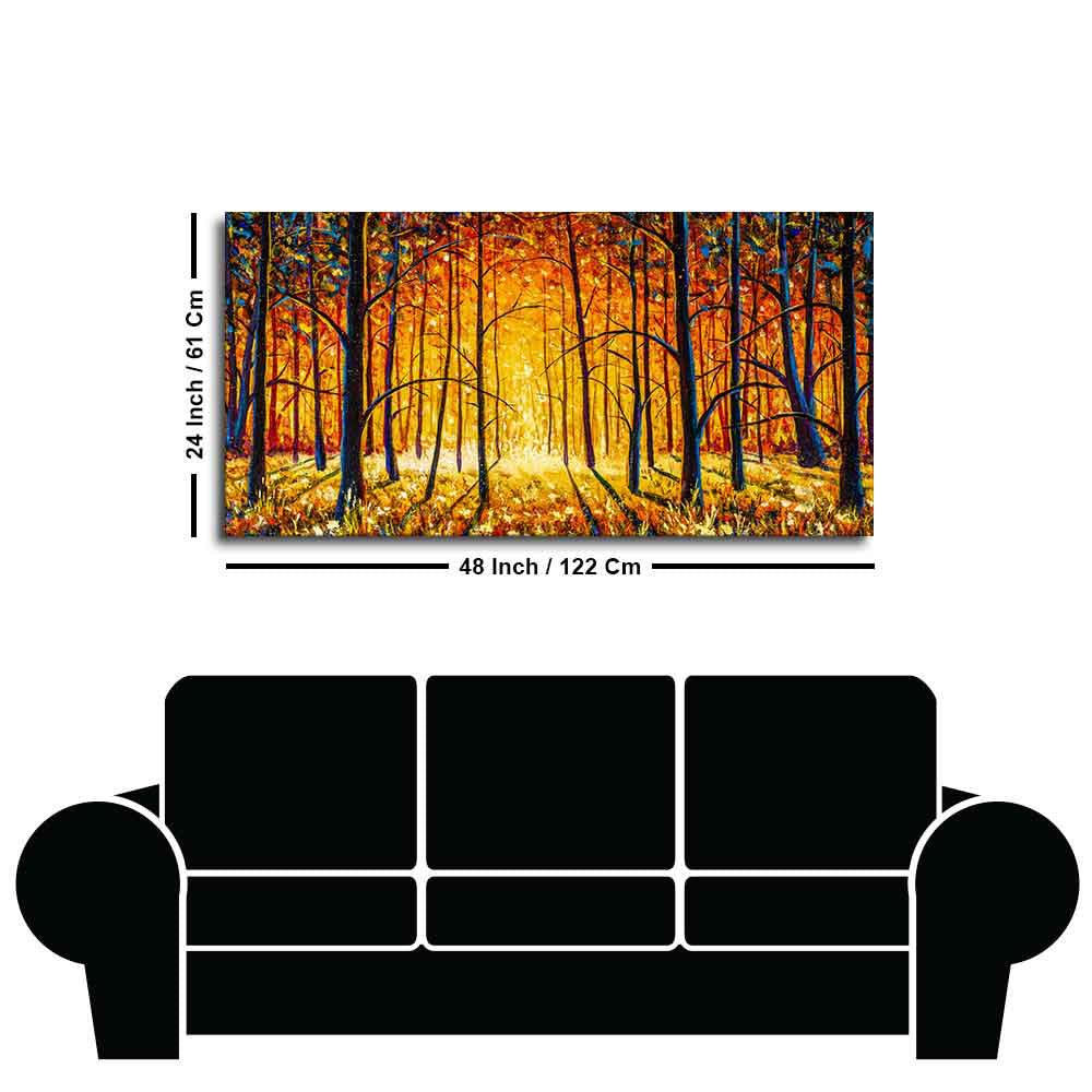 Forest in Autumn Premium Wall Painting - Decor Mantra 