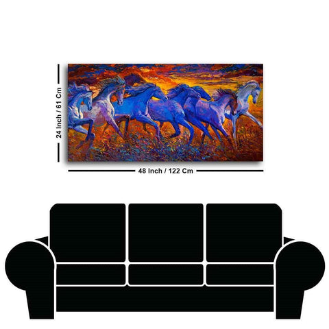 Seven Horses Running Canvas Wall Painting - Decor Mantra 