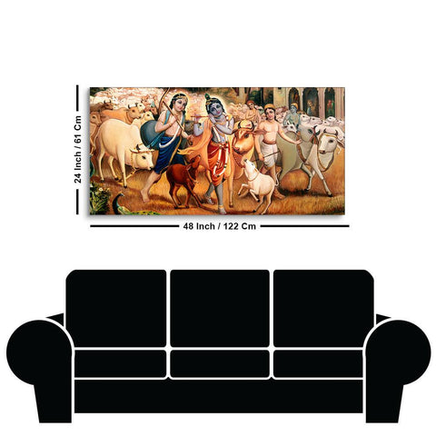 Shree Krishna with Balram Canvas Wall Painting - Decor Mantra 